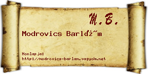 Modrovics Barlám névjegykártya